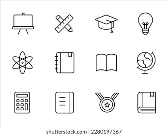Icono de educación con estilo de esquema