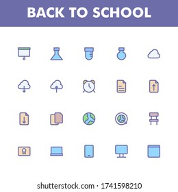 Education icon pack isolated on white background. for your web site design, logo, app, UI. Vector graphics illustration and editable stroke. EPS 10.