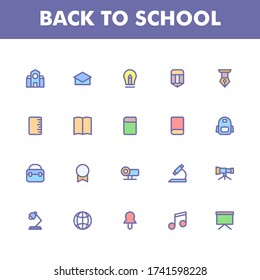 Paquete de iconos de educación aislado en fondo blanco. para el diseño de su sitio web, logotipo, aplicación, interfaz de usuario. Ilustración gráfica vectorial y trazo editable. EPS 10.