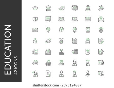 Education icon pack. Set icon design