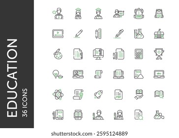 Education icon pack. Set icon design