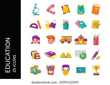 Education icon pack. Set icon design