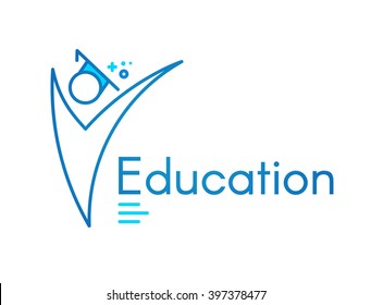 Education icon. Podcasting & Webinar Design. E- learning Logo. Vector illustration