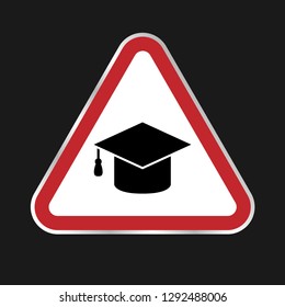 education icon and road sign