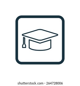 education icon Rounded squares button, on white background 