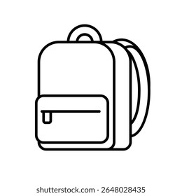 education icon. school. school bag or backpack with white background. smart, study, clever. outline design style