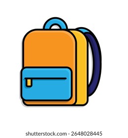 education icon. school. school bag or backpack with white background. smart, study, clever. isometric design style