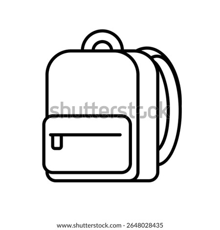 education icon. school. school bag or backpack with white background. smart, study, clever. outline design style