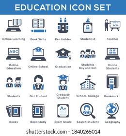 Education Icon Set 2 on White Background 