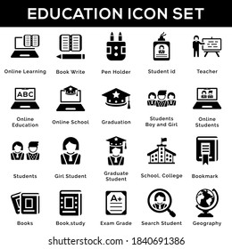 Education Icon Set 2 on White Background 
