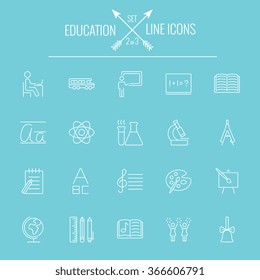 Education icon set.
