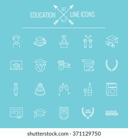 Education icon set.
