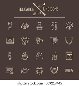 Education icon set.
