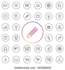 Education Icon Set. 