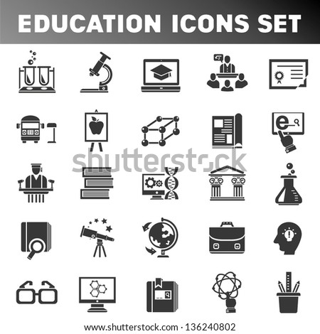 Education Icon Set Stock Vector (Royalty Free) 136240802 - Shutterstock