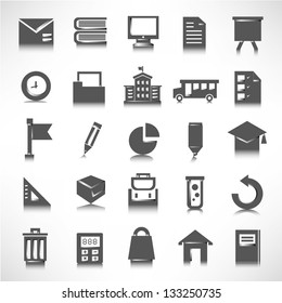 education icon set,  black icons
