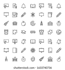 Education icon set. Collection of high quality outline web pictograms in modern flat style. Black Education symbol for web design and mobile app on white background. Line logo EPS10