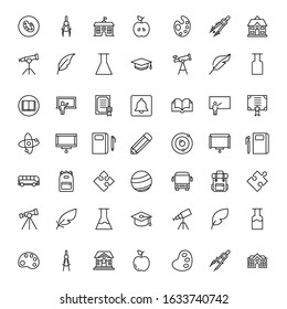 Education icon set. Collection of high quality outline web pictograms in modern flat style. Black Education symbol for web design and mobile app on white background. Line logo EPS10
