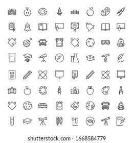 Education icon set. Collection of high quality outline web pictograms in modern flat style. Black Education symbol for web design and mobile app on white background. Line logo EPS10