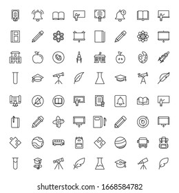 Education icon set. Collection of high quality outline web pictograms in modern flat style. Black Education symbol for web design and mobile app on white background. Line logo EPS10