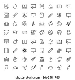 Education icon set. Collection of high quality outline web pictograms in modern flat style. Black Education symbol for web design and mobile app on white background. Line logo EPS10