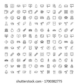 Education icon set. Collection of high quality outline web pictograms in modern flat style. Black Education symbol for web design and mobile app on white background. Line logo EPS10
