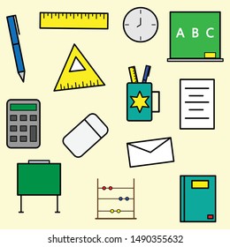 Education Icon Set Collection Vector