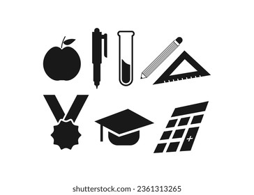 Education icon set design template vector isolated illustration