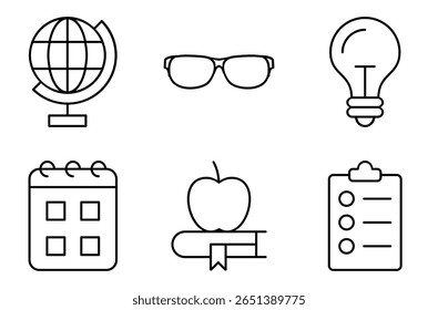 Ensemble d'icônes Éducation pour les Applications éducatives et les projets scolaires