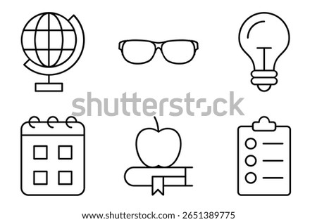 Education Icon Set for Educational Apps and School Projects