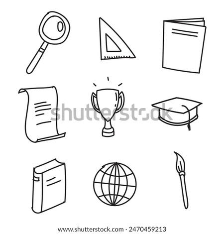 education icon set element doodle
