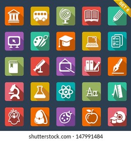 Education Icon Set- Flat Design