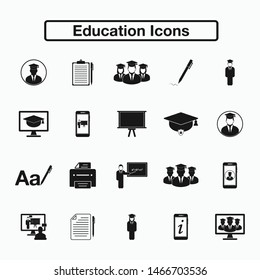 Education Icon Set. Flat style vector EPS.