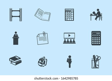Education Icon Set.
Flat Style.