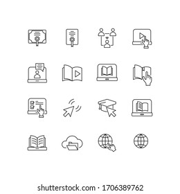 Education Icon Set. Flat Vector Graphic In White Background.