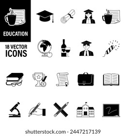 Education icon set. Graduate icon set.