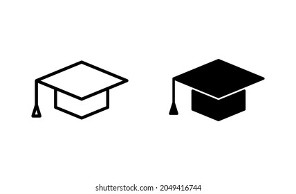 Education Icon Set Graduation Cap Sign Stock Vector (Royalty Free ...