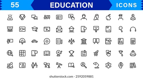 Education Icon Set. High Quality Vector Icons for Schools, Teachers, Learning, and Academic Institutions