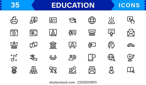 Education Icon Set. High Quality Vector Icons for Schools, Teachers, Learning, and Academic Institutions