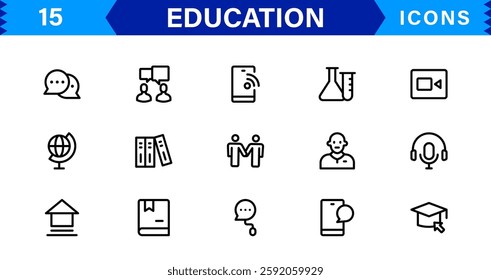 Education Icon Set. High Quality Vector Icons for Schools, Teachers, Learning, and Academic Institutions