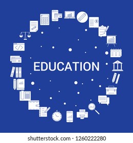 Education Icon Set. Infographic Vector Template