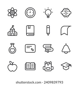 Education icon set isolated on white
