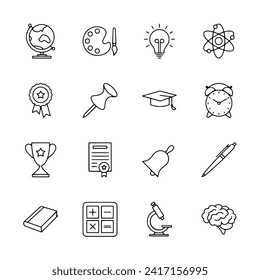 Education icon set isolated on white