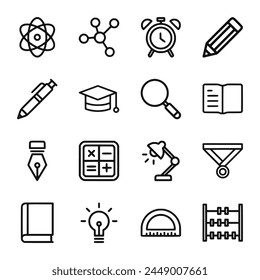 conjunto de iconos de educación aislado en blanco