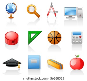 Education icon set.  Isolated on a white background.