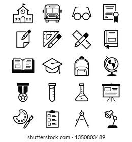 Education Icon Set in Line Solid Style for any Purpose Perfect for Website and Mobile App Presentation