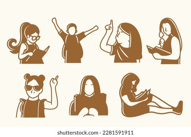 Education icon set logo design vector