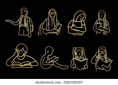 Education icon set logo design vector