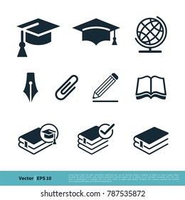 Education Icon Set Logo Vector Template Illustration Design. Vector EPS 10.