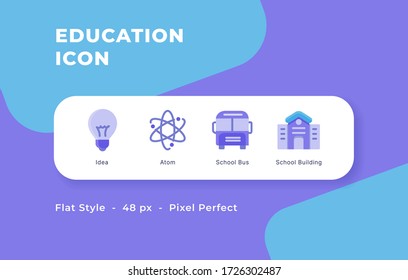 Icono de educación con ilustración vectorial de estilo plano moderno.